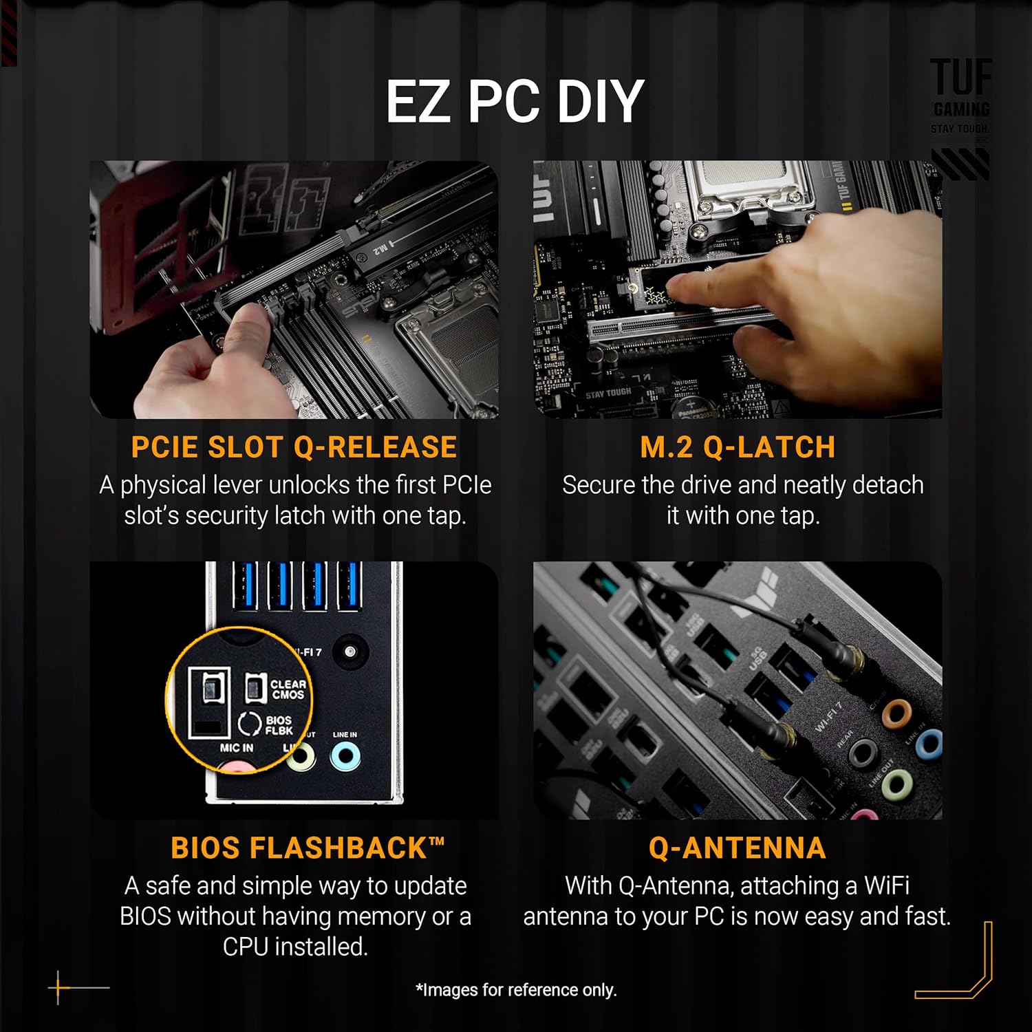 Motherboard ASUS TUF GAMING B850M-PLUS WIFI7 Micro-ATX Socket AM5 DDR5 PCIe 5.0 Wi-Fi 7 Preto - Imagem 4