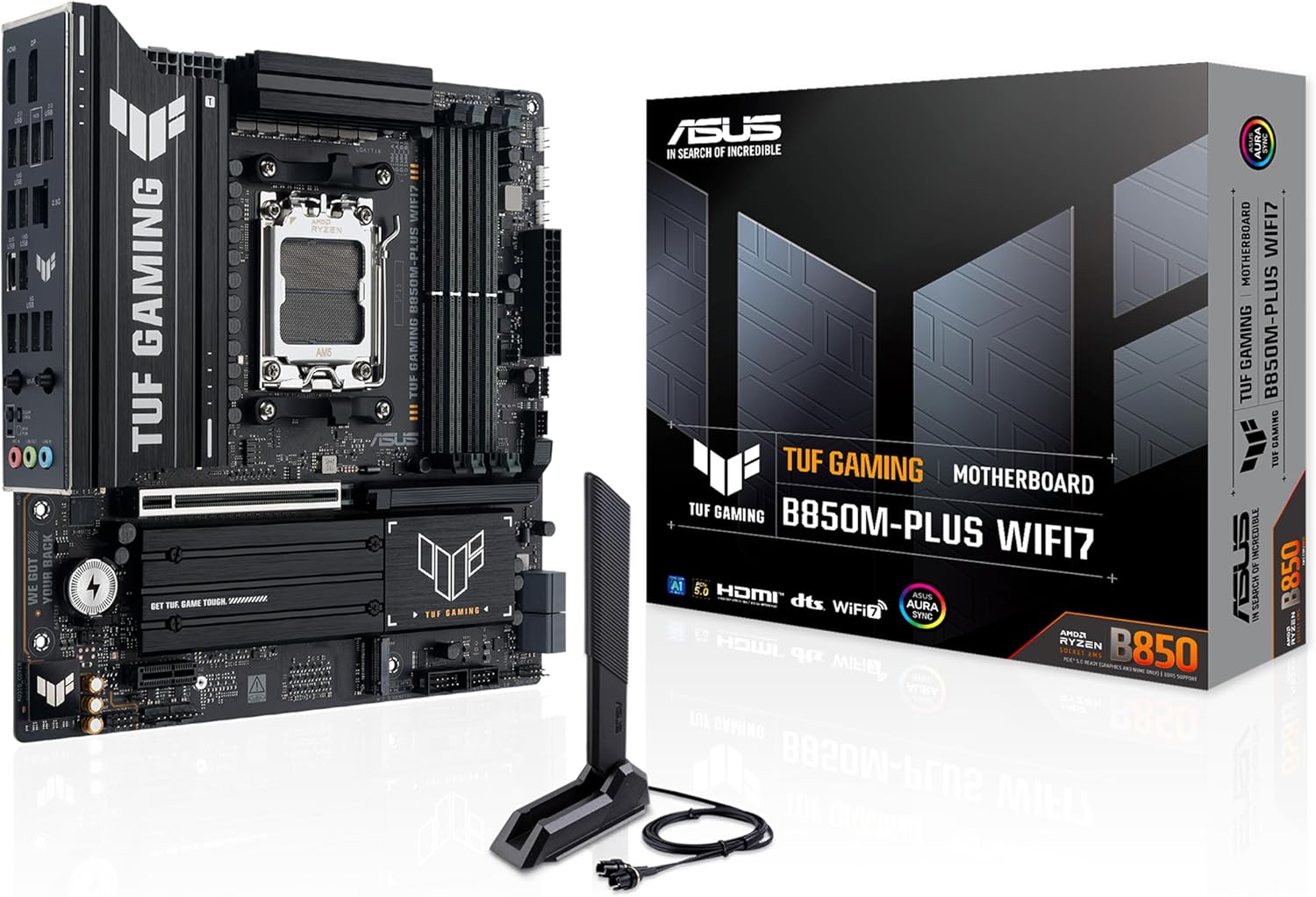 Motherboard ASUS TUF GAMING B850M-PLUS WIFI7 Micro-ATX Socket AM5 DDR5 PCIe 5.0 Wi-Fi 7 Preto