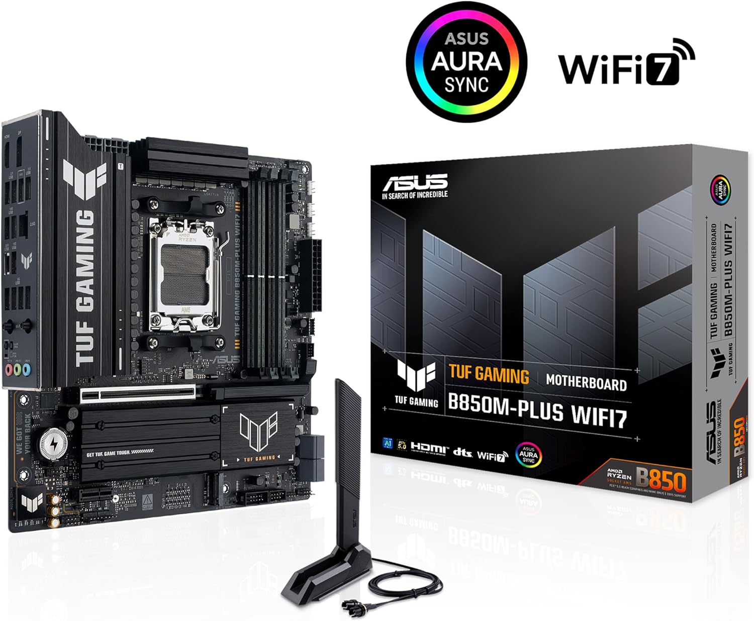 Motherboard ASUS TUF GAMING B850M-PLUS WIFI7 Micro-ATX Socket AM5 DDR5 PCIe 5.0 Wi-Fi 7 Preto - Imagem 7