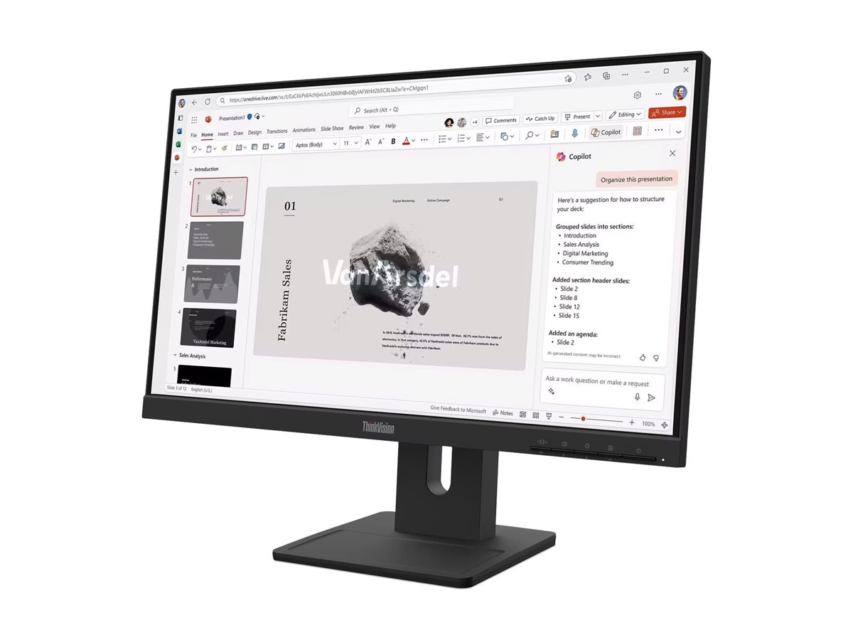 Monitor LENOVO ThinkVision T24-4v 23.8" WLED Preto - Imagem 4