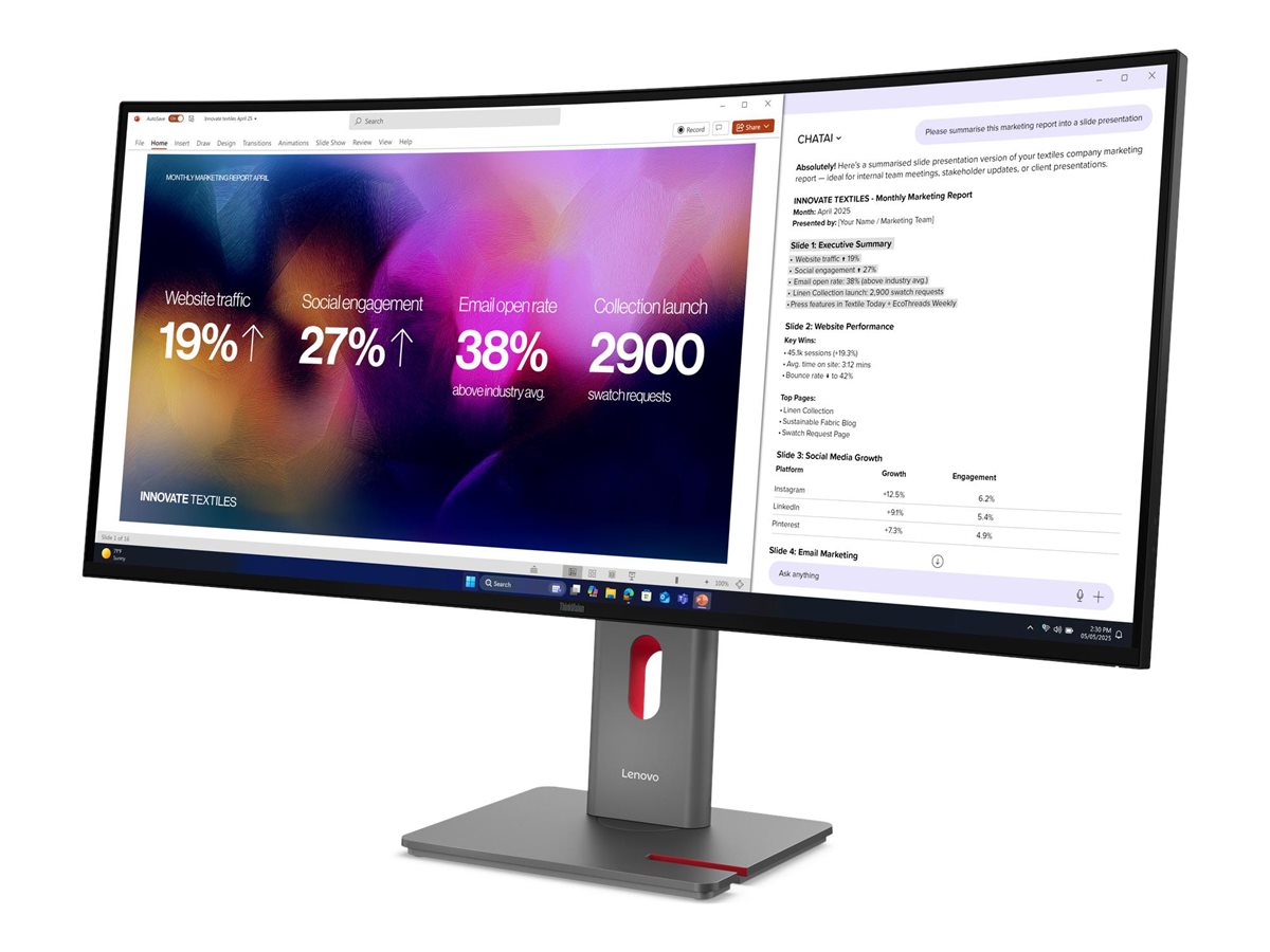 Monitor Lenovo ThinkVision P40WD-40 40" 5K Curvo 120Hz Preto - Imagem 5