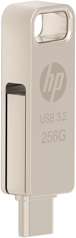 Drive Flash USB HP x206c OTG 256GB USB 3.2 Gen 1 USB-C Metálico com Design Flip Prateado - Imagem 4