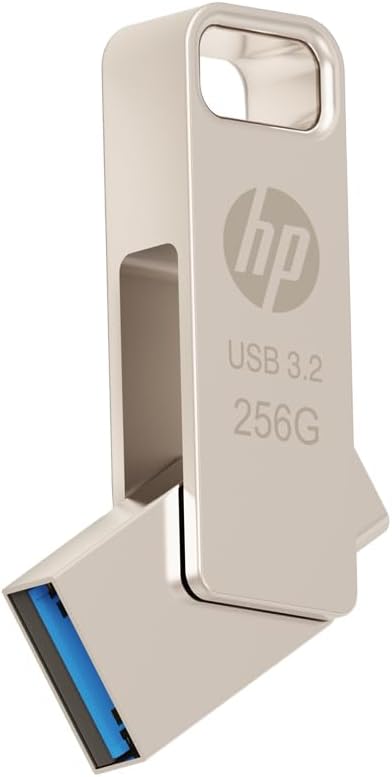 Drive Flash USB HP x206c OTG 256GB USB 3.2 Gen 1 USB-C Metálico com Design Flip Prateado - Imagem 2