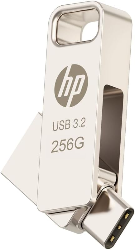 Drive Flash USB HP x206c OTG 256GB USB 3.2 Gen 1 USB-C Metálico com Design Flip Prateado - Imagem 3