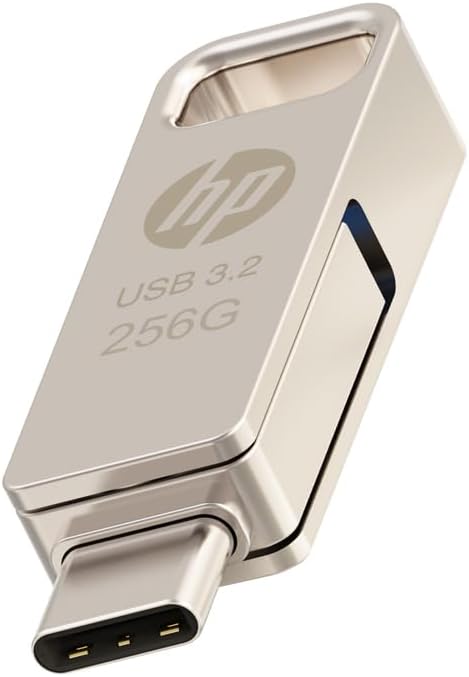 Drive Flash USB HP x206c OTG 256GB USB 3.2 Gen 1 USB-C Metálico com Design Flip Prateado - Imagem 5