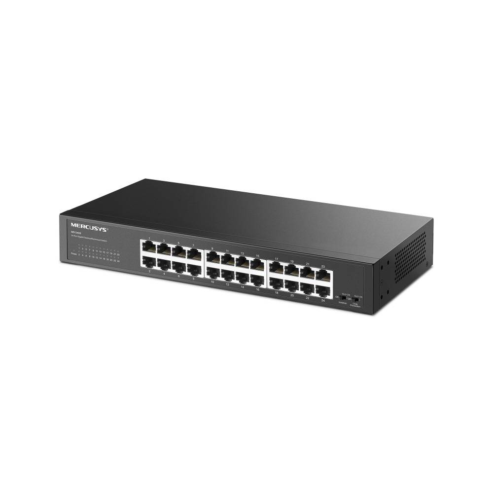 Switch Gigabit TP-Link Mercusys MS124GS V1 24 Portas 10/100/1000 Desktop ou Rackmount 48Gbps Preto - Imagem 2