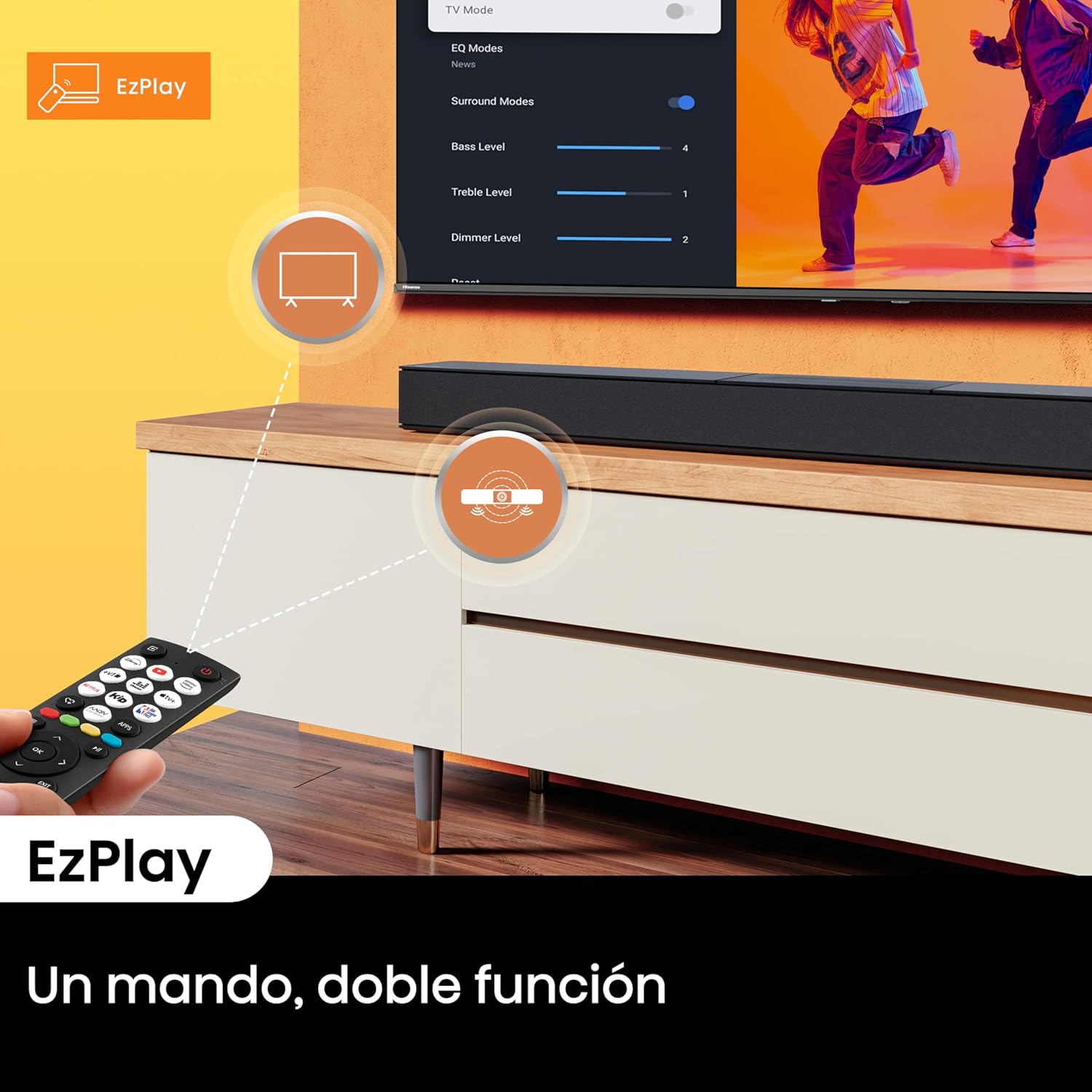 Barra de Som Hisense HS2000 Canal 2.1 Bluetooth USB HDMI ARC com Kit de Montagem na Parede Preto - Imagem 13