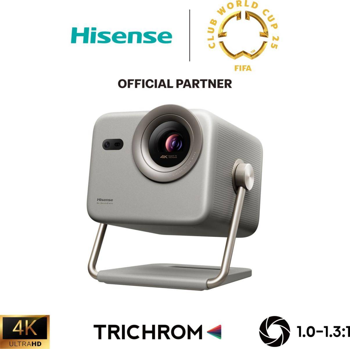 Mini Projetor Laser HISENSE M2 Pro 4K DLP 3D 1300 Lumens ANSI Wi-Fi Bluetooth AirPlay Cinza - Imagem 2