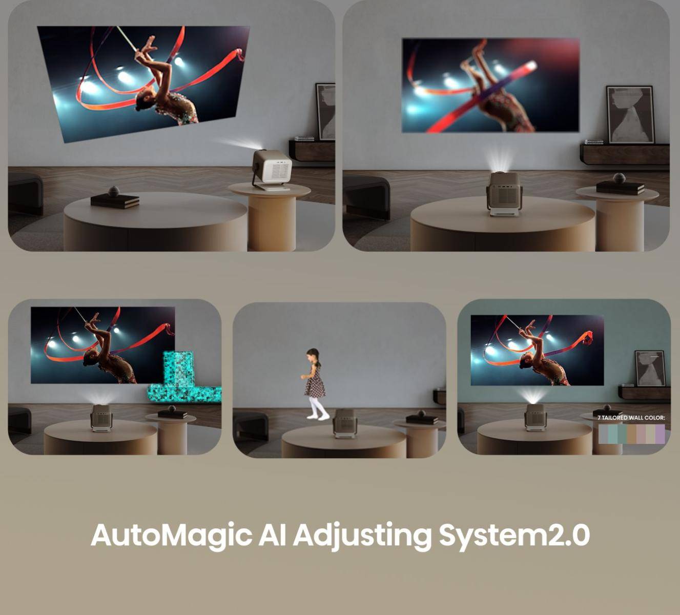 Mini Projetor Laser HISENSE M2 Pro 4K DLP 3D 1300 Lumens ANSI Wi-Fi Bluetooth AirPlay Cinza - Imagem 8