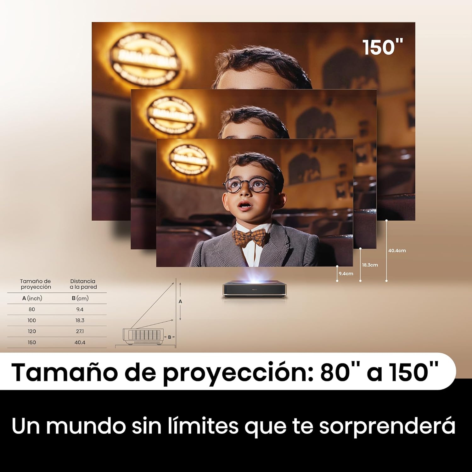 Projetor Laser Cinema Hisense TriChroma PT1 4K DLP 3D 2500 Lumens Ultra Curta Distância Wi-Fi Cinza Metálico - Imagem 6