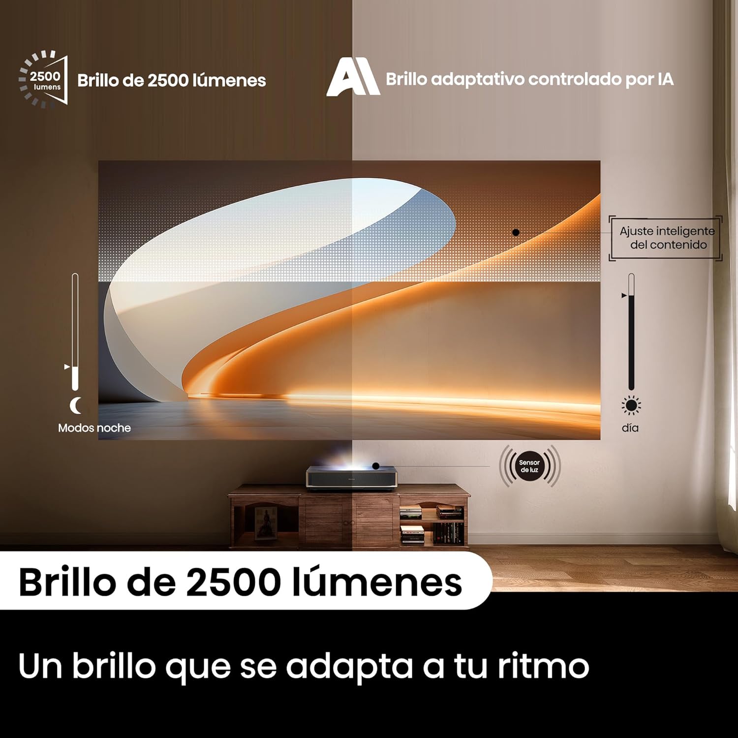 Projetor Laser Cinema Hisense TriChroma PT1 4K DLP 3D 2500 Lumens Ultra Curta Distância Wi-Fi Cinza Metálico - Imagem 9