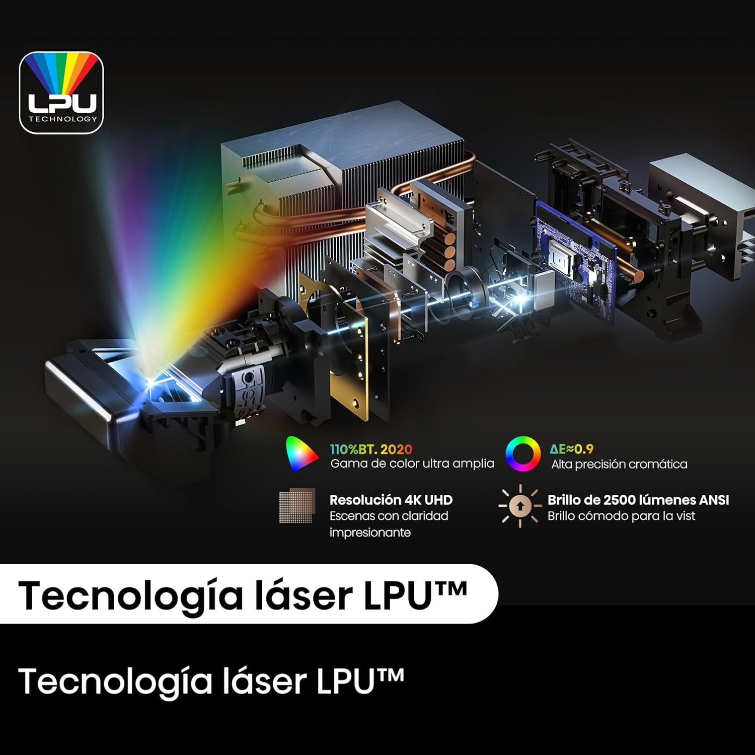 Projetor Laser Cinema Hisense TriChroma PT1 4K DLP 3D 2500 Lumens Ultra Curta Distância Wi-Fi Cinza Metálico - Imagem 8