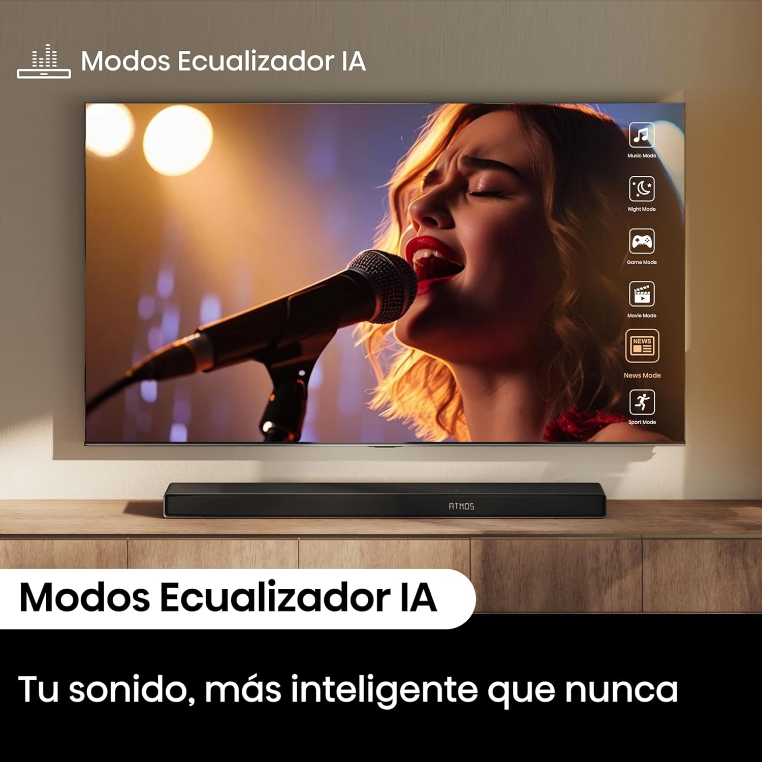 Sistema de Som Soundbar Hisense AX5140Q Canal 5.1.4 Surround Sem Fios Bluetooth HDMI USB Preto - Imagem 10