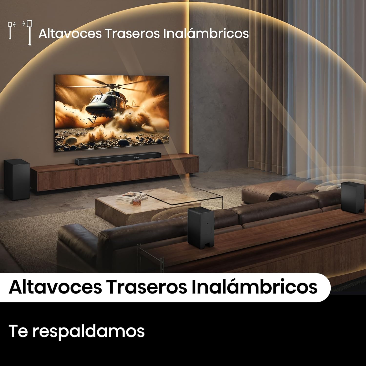 Sistema de Som Soundbar Hisense AX5140Q Canal 5.1.4 Surround Sem Fios Bluetooth HDMI USB Preto - Imagem 8
