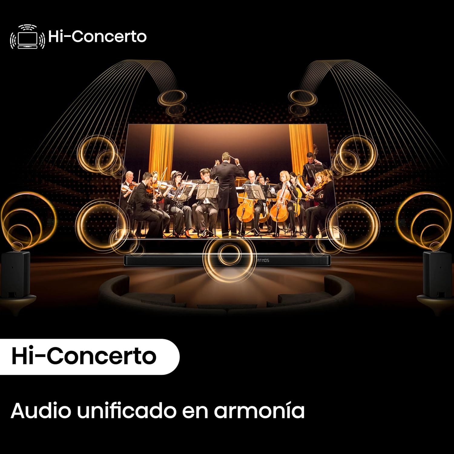 Sistema de Som Soundbar Hisense AX5140Q Canal 5.1.4 Surround Sem Fios Bluetooth HDMI USB Preto - Imagem 6
