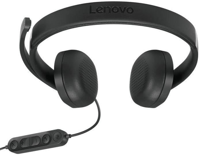 Auscultadores Wired VoIP Lenovo 5000 Teams On-Ear USB-C com Adaptador USB-A Preto Certificado Microsoft Teams - Imagem 6