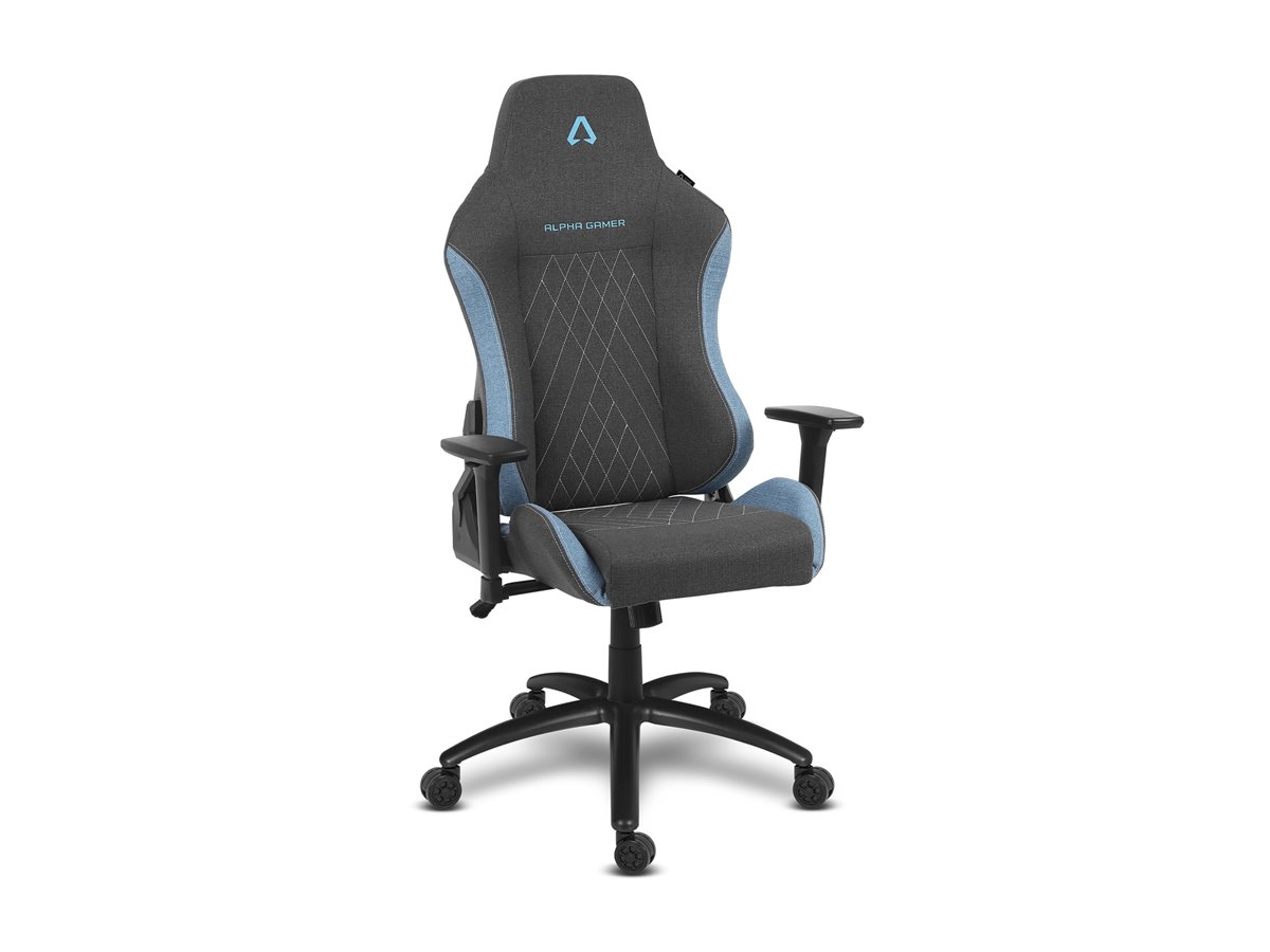 Cadeira Gaming Alpha Gamer Gaia V2 Tecido com Almofadas Magnéticas Carga Máxima 150kg Cinza Escuro e Azul - Imagem 4