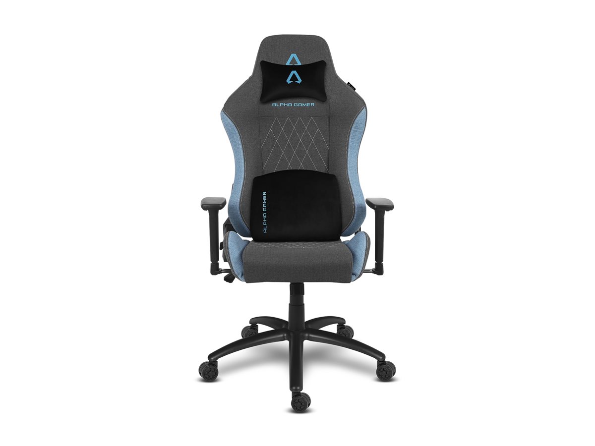 Cadeira Gaming Alpha Gamer Gaia V2 Tecido com Almofadas Magnéticas Carga Máxima 150kg Cinza Escuro e Azul - Imagem 5