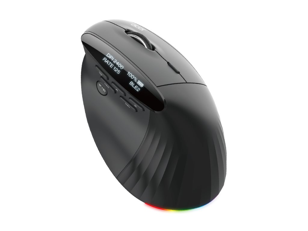Rato Vertical Ergonómico Acer Smart Fit Laser 10 Botões Sem Fios Bluetooth 5.0 USB-C Preto - Imagem 5
