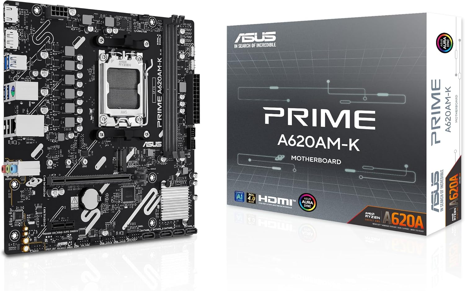 Motherboard ASUS PRIME A620AM-K Micro ATX Socket AM5 AMD A620A DDR5 PCIe 4.0 M.2 HDMI DisplayPort - Imagem 6