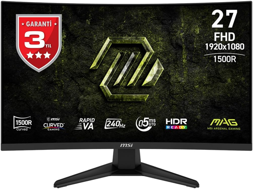 MSI MAG 275CF X24 27inch 1920x1080 FHD 1xDisplayPort 1.2a 2xHDMI 2.0b
