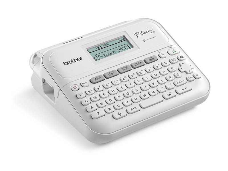 Rotuladora Eletrónica de Secretária Brother PT-D410 Teclado QWERTY Conectividade USB Branco e Cinzento - Imagem 1