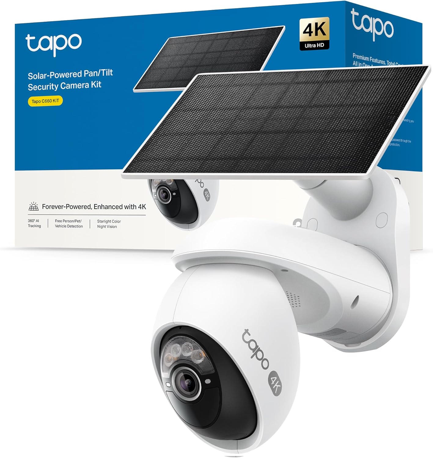 Câmara de Vigilância TP-LINK Tapo C665G KIT V1 Solar 4K 8MP 4G LTE Wi-Fi Bateria 10000mAh IP65