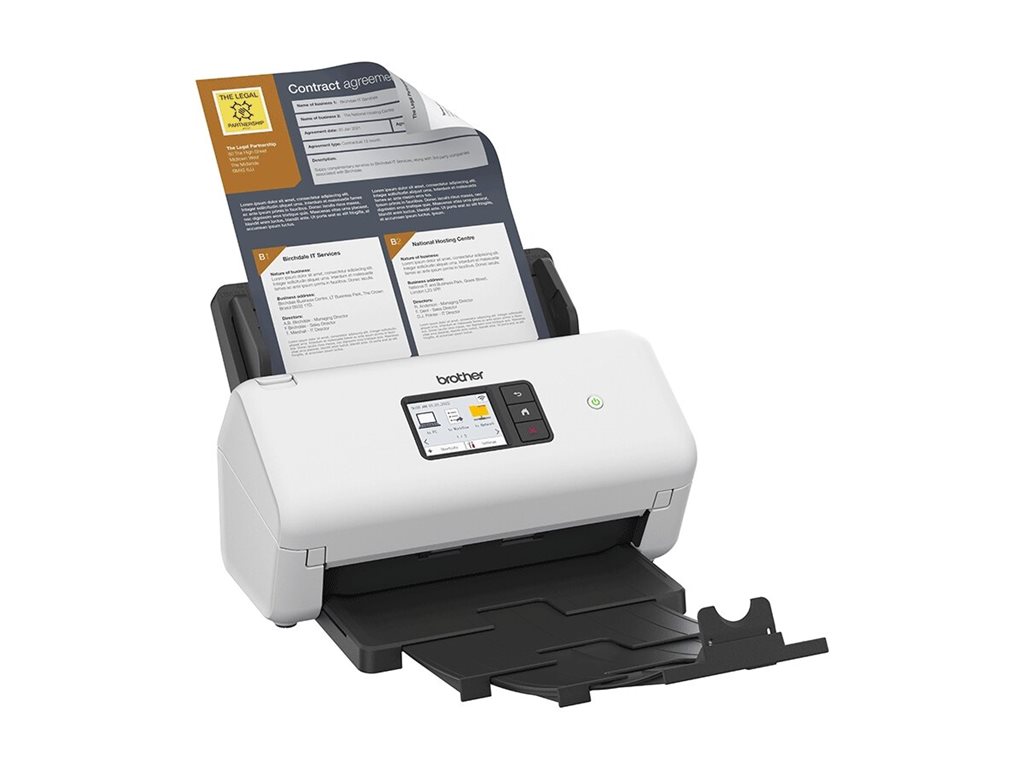 Scanner de Documentos Desktop Brother ADS-4550W Duplex A4 35ppm ADF 60 Folhas USB 3.0 LAN Wi-Fi Preto e Branco