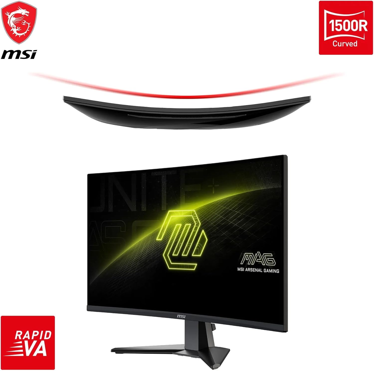 Monitor Curvo Gaming MSI MAG 27CQ6F 27" WQHD 180Hz 1ms 2x HDMI 1x DisplayPort - Imagem 4