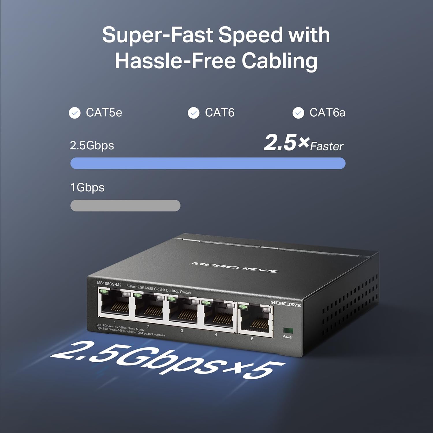 Switch Ethernet TP-LINK Mercusys 5 Portas LAN 2.5 Gbps - Imagem 4