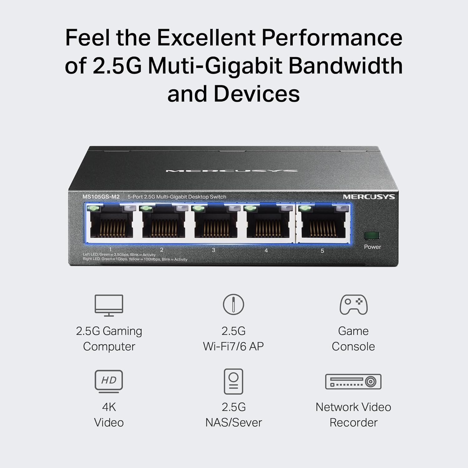 Switch Ethernet TP-LINK Mercusys 5 Portas LAN 2.5 Gbps - Imagem 5