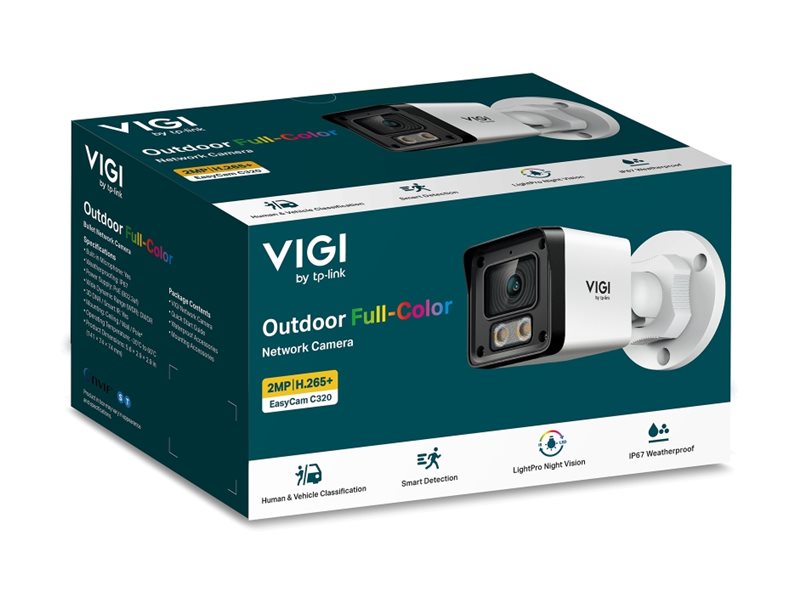 Câmara de Videovigilância TP-LINK VIGI C320 Exterior 2MP Cor Completa Bullet 4mm - Imagem 1