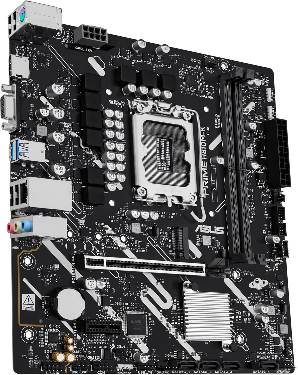 Motherboard ASUS PRIME H810M-K LGA1851 Micro-ATX Intel H810 DDR5 PCIe 4.0 M.2 HDMI VGA - Imagem 3