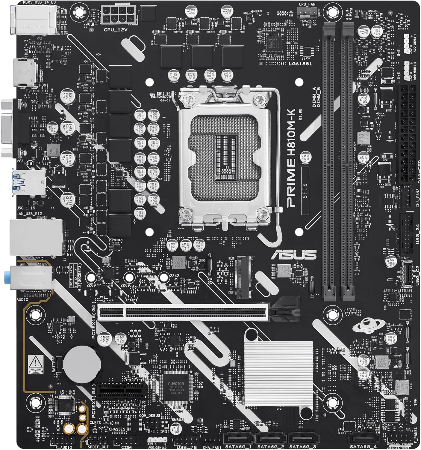 Motherboard ASUS PRIME H810M-K LGA1851 Micro-ATX Intel H810 DDR5 PCIe 4.0 M.2 HDMI VGA