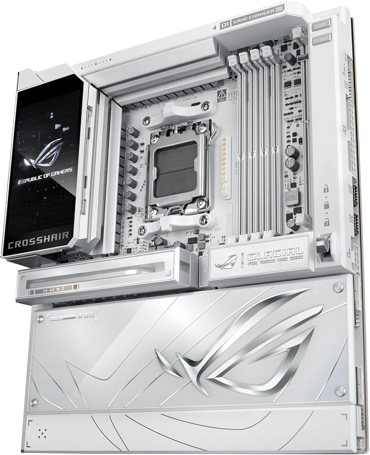 Motherboard ASUS ROG CROSSHAIR X870E GLACIAL Socket AM5 AMD X870E DDR5 PCIe 5.0 Wi-Fi 7 Dual 10Gb LAN ATX Extendido - Imagem 3