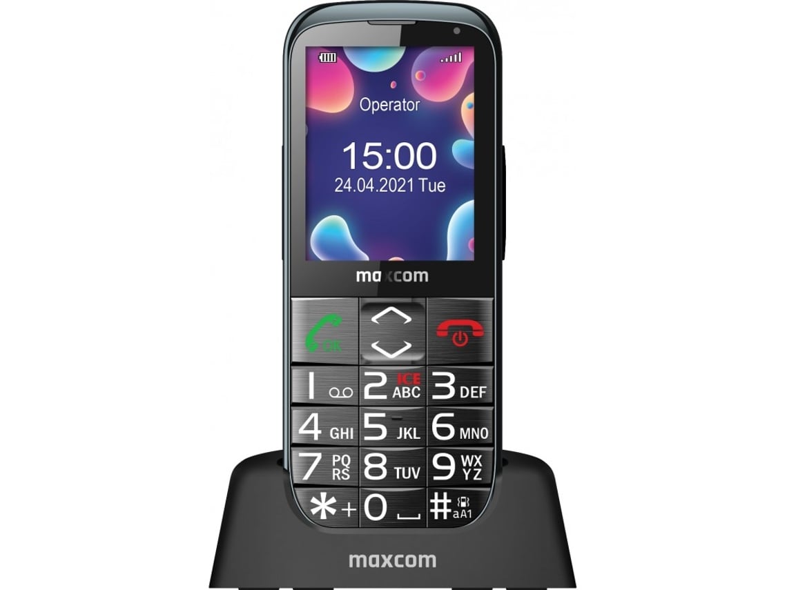 Telemóvel MAXCOM MM724 4G Ecrã 2.2" com Botão SOS, ICE, Câmara e Carregador de Secretária Preto - Imagem 1