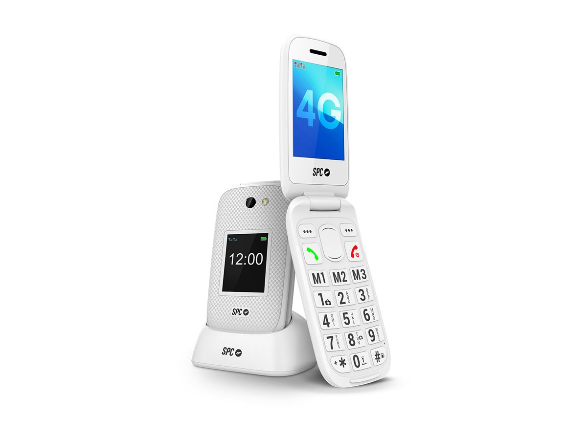 Telemóvel Flip SPC Harmony 2 4G Dual SIM Ecrã Duplo RAM 48MB Armazenamento 128MB Lanterna Rádio FM Branco - Imagem 3