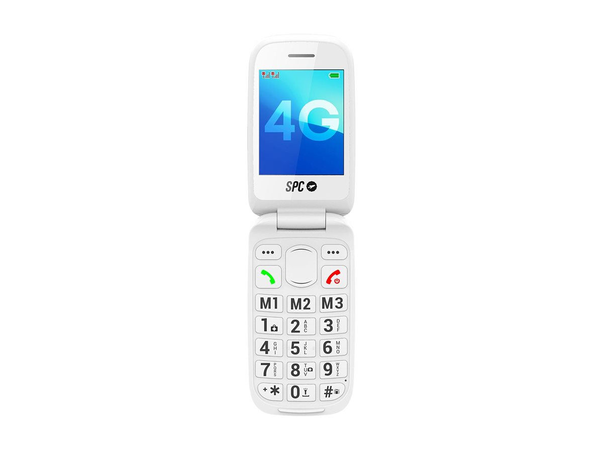Telemóvel Flip SPC Harmony 2 4G Dual SIM Ecrã Duplo RAM 48MB Armazenamento 128MB Lanterna Rádio FM Branco - Imagem 2