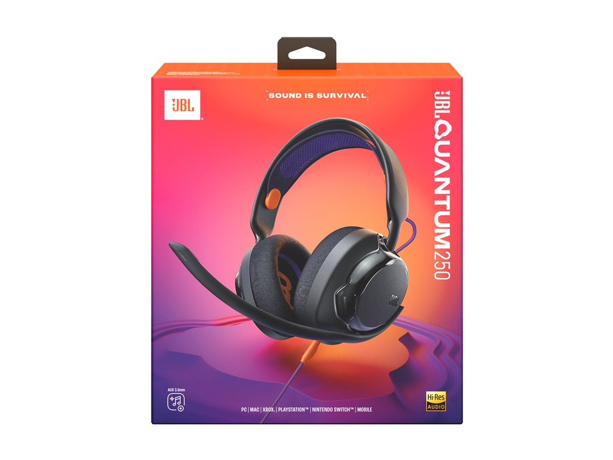 Auscultadores Gaming JBL Quantum 250 Wired Jack 3.5mm com Microfone Preto - Imagem 2