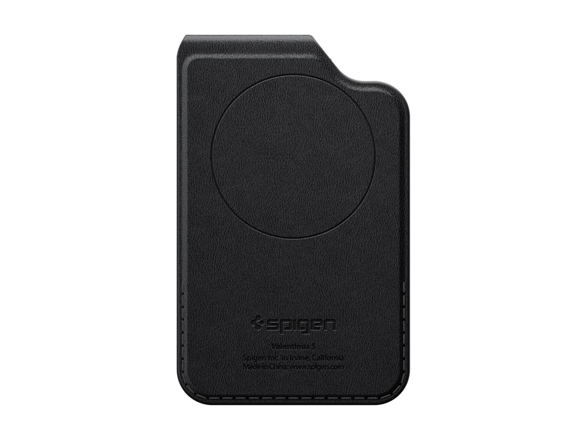 Carteira Magnética Samsung Spigen Valentinus S Pele Vegan Premium com Função de Apoio e 2 Slots de Cartão Preto - Imagem 2