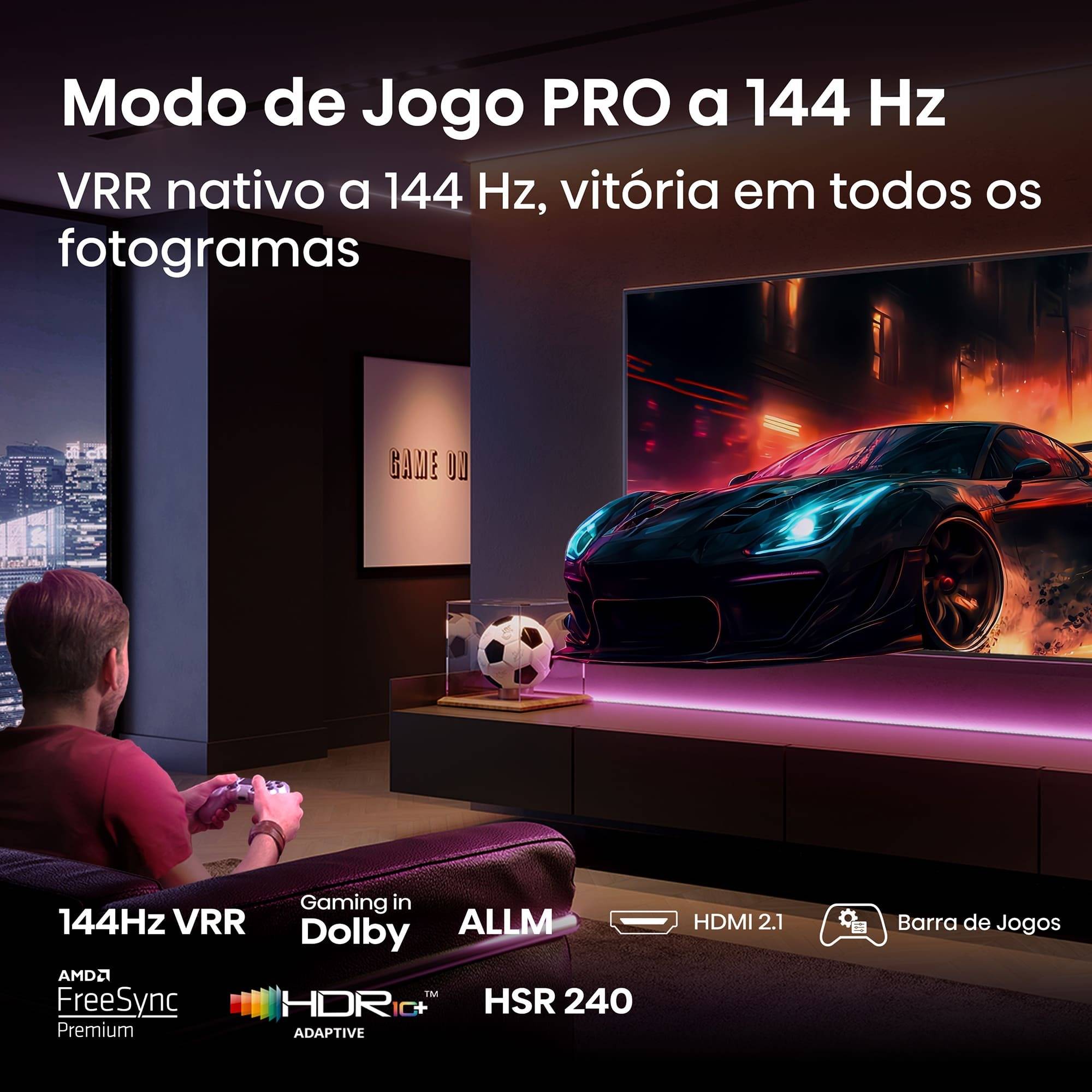 Smart TV Hisense 98E7Q 98" QLED 4K Ultra HD 120Hz HDR Quantum Dot VIDAA Preto e Carvão Cinzento - Imagem 4