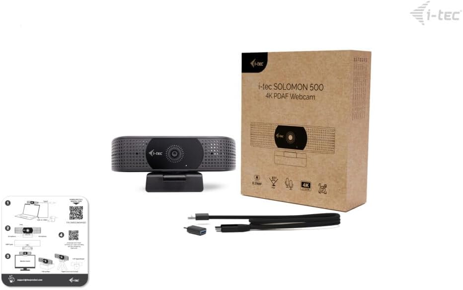 Câmara Web I-TEC Solomon 500 4K 8.3MP PDAF Microfones Duplos USB 3.0 - Imagem 9