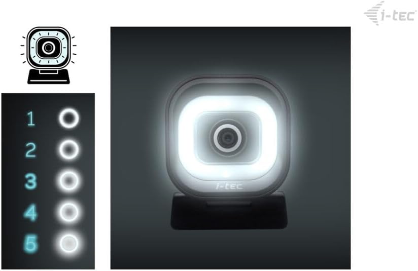 Câmara Web i-Tec Solomon 700 Stream 4K 8.3MP Ring Light Microfone Duplo USB 3.0 - Imagem 6