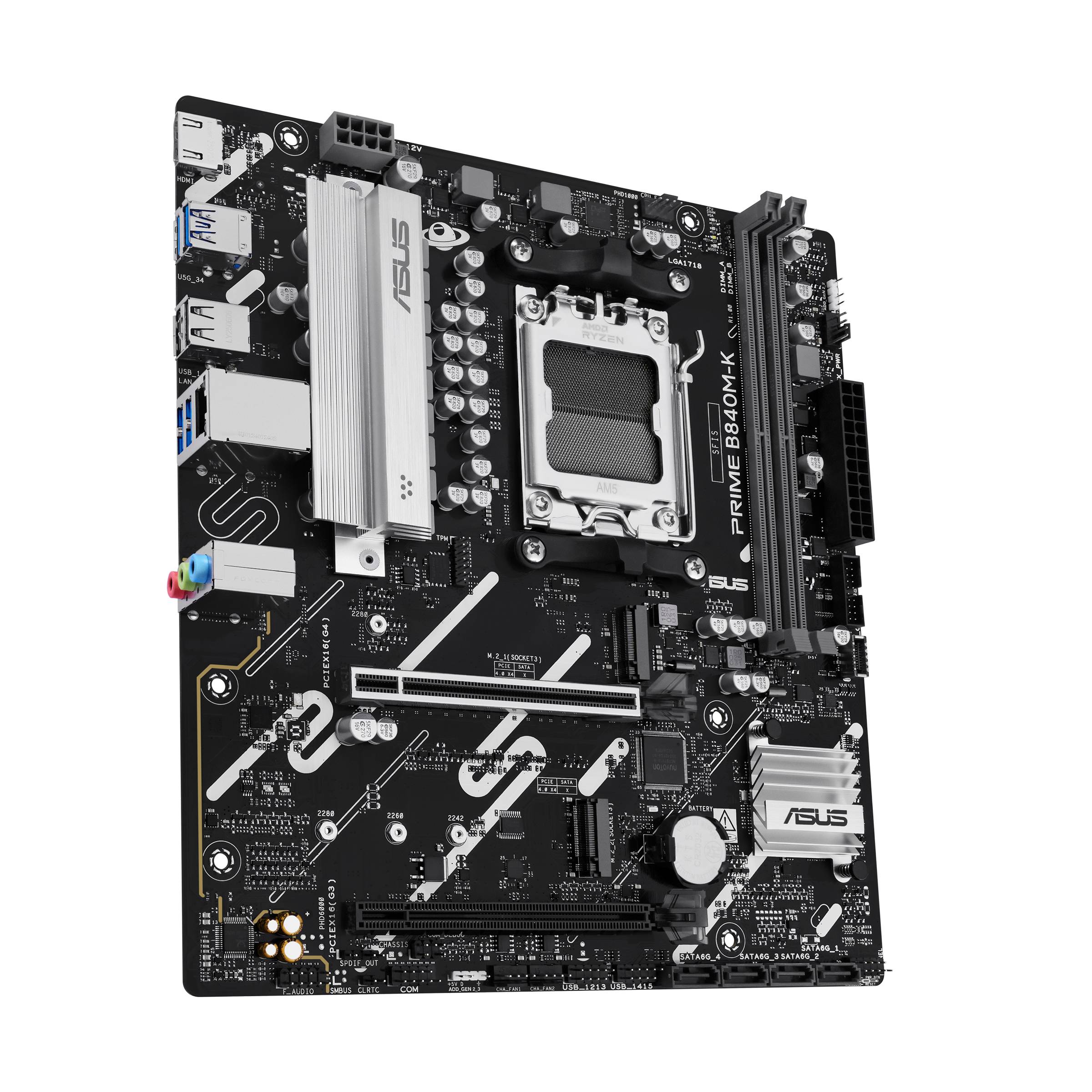 Motherboard ASUS PRIME B840M-K Socket AM5 Micro-ATX DDR5 2x M.2 2.5Gb LAN USB-C - Imagem 4