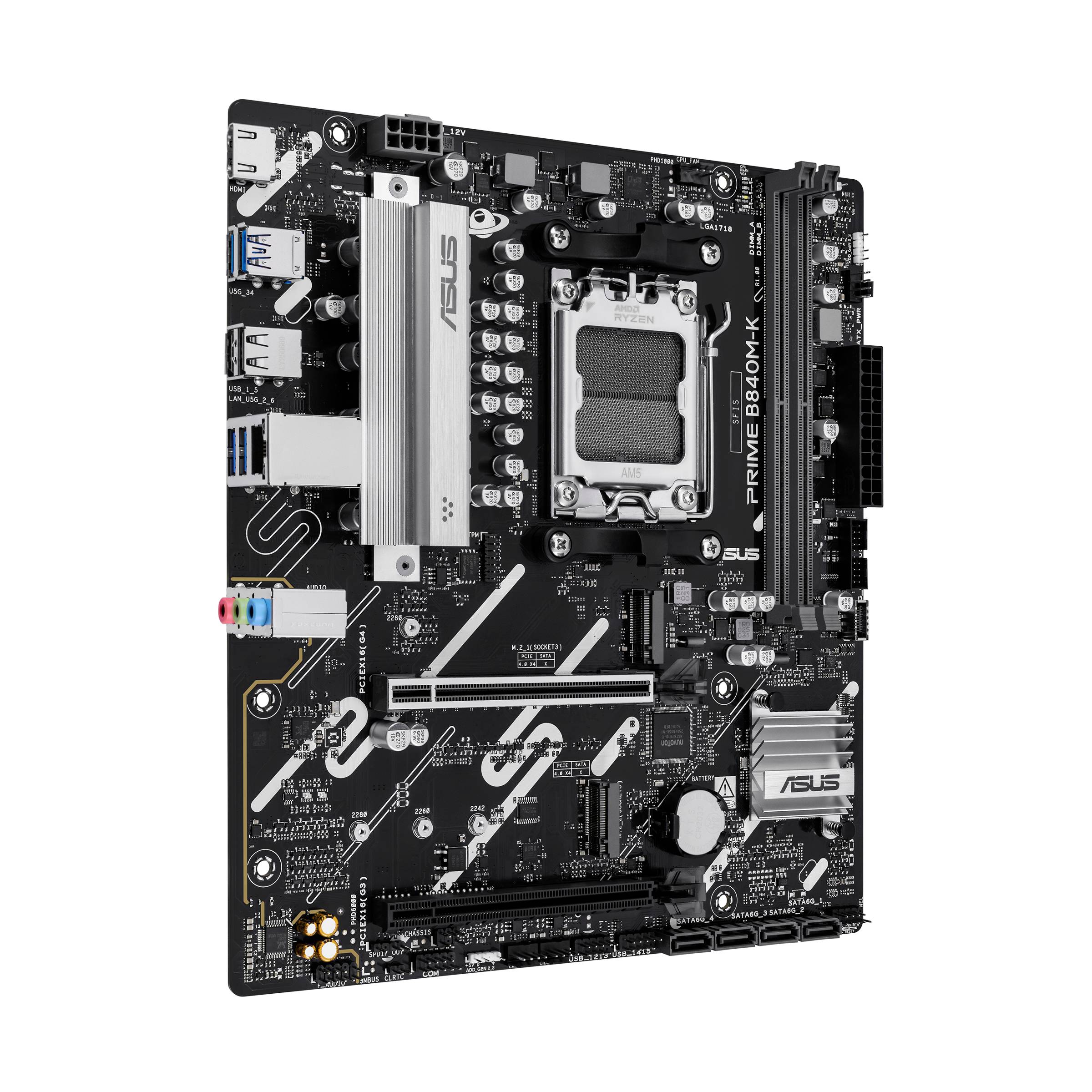 Motherboard ASUS PRIME B840M-K Socket AM5 Micro-ATX DDR5 2x M.2 2.5Gb LAN USB-C - Imagem 3