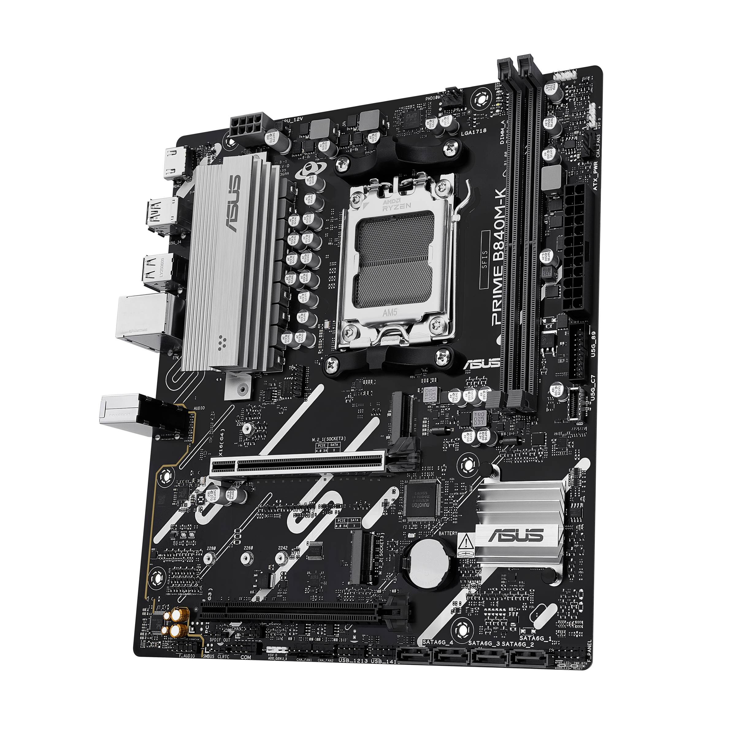 Motherboard ASUS PRIME B840M-K Socket AM5 Micro-ATX DDR5 2x M.2 2.5Gb LAN USB-C - Imagem 5
