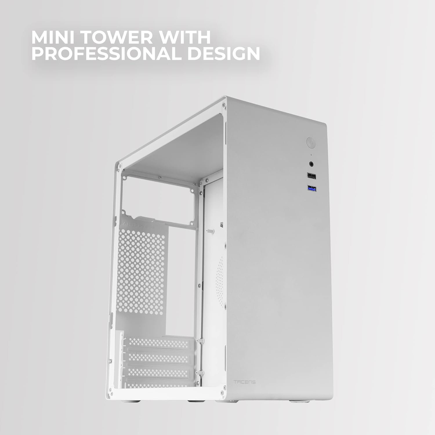 Caixa PC Micro-ATX Tacens Orumx Slim Mini-Torre Ventoinha 80mm USB Áudio Branco - Imagem 5