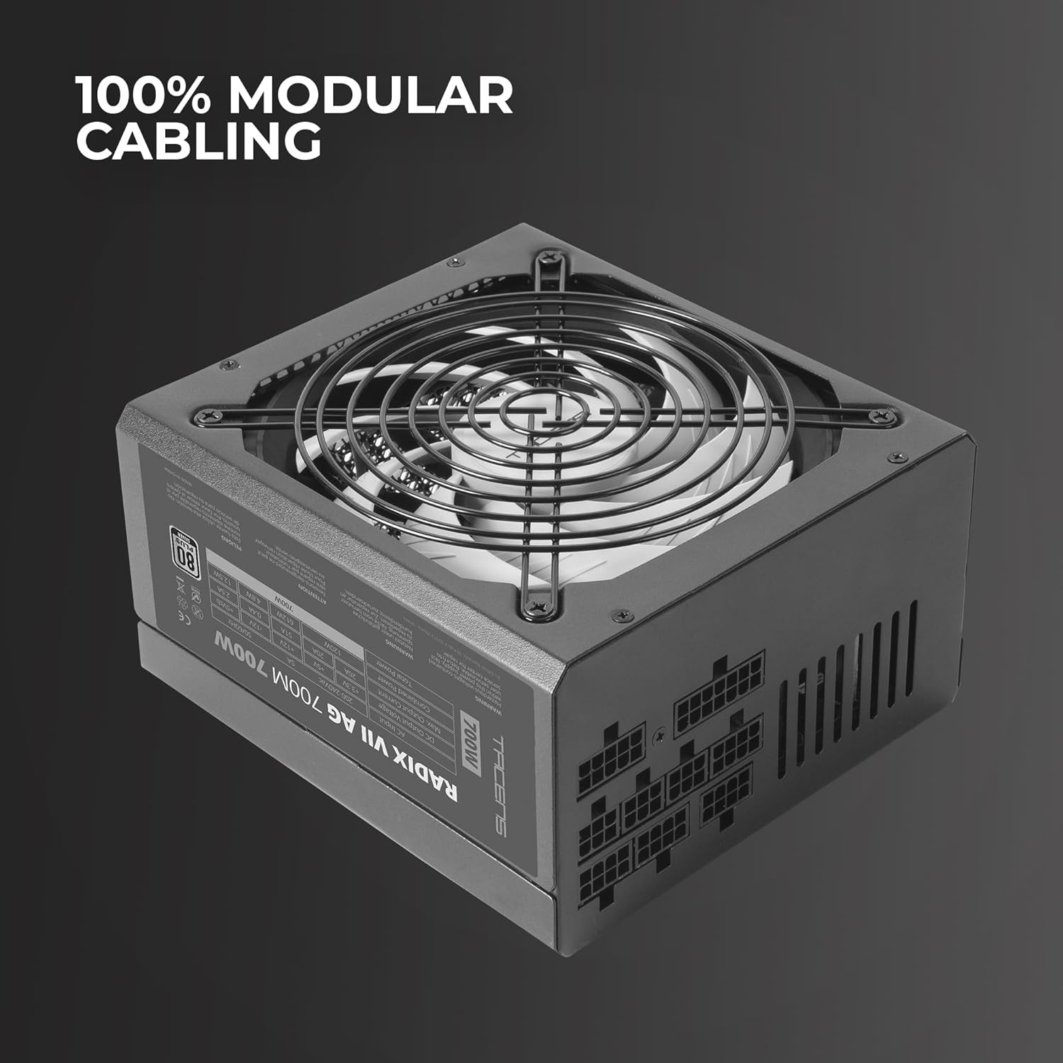 Fonte de Alimentação Tacens Radix VII AG 700W 80 PLUS Silver Full Modular ATX Preto - Imagem 3