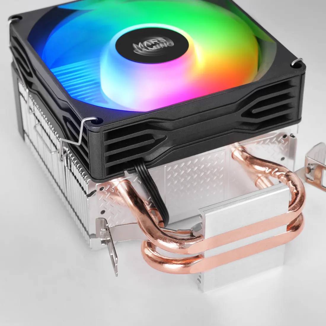 Cooler CPU Mars Gaming MCPU-X2 Low Profile 150W TDP 2x Heatpipes HCT FRGB Intel/AMD Preto - Imagem 4