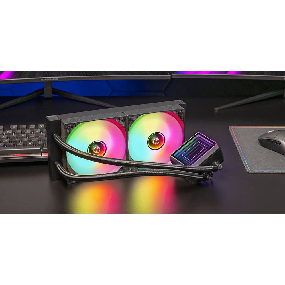 Watercooling Mars Gaming ML-TWO240 ARGB Infinity 240mm 450W TDP Copper-Core Preto - Imagem 4